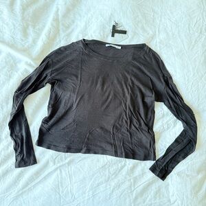 T BY ALEXANDER WANG Black Long-Sleeve Tee XS Modal Cotton